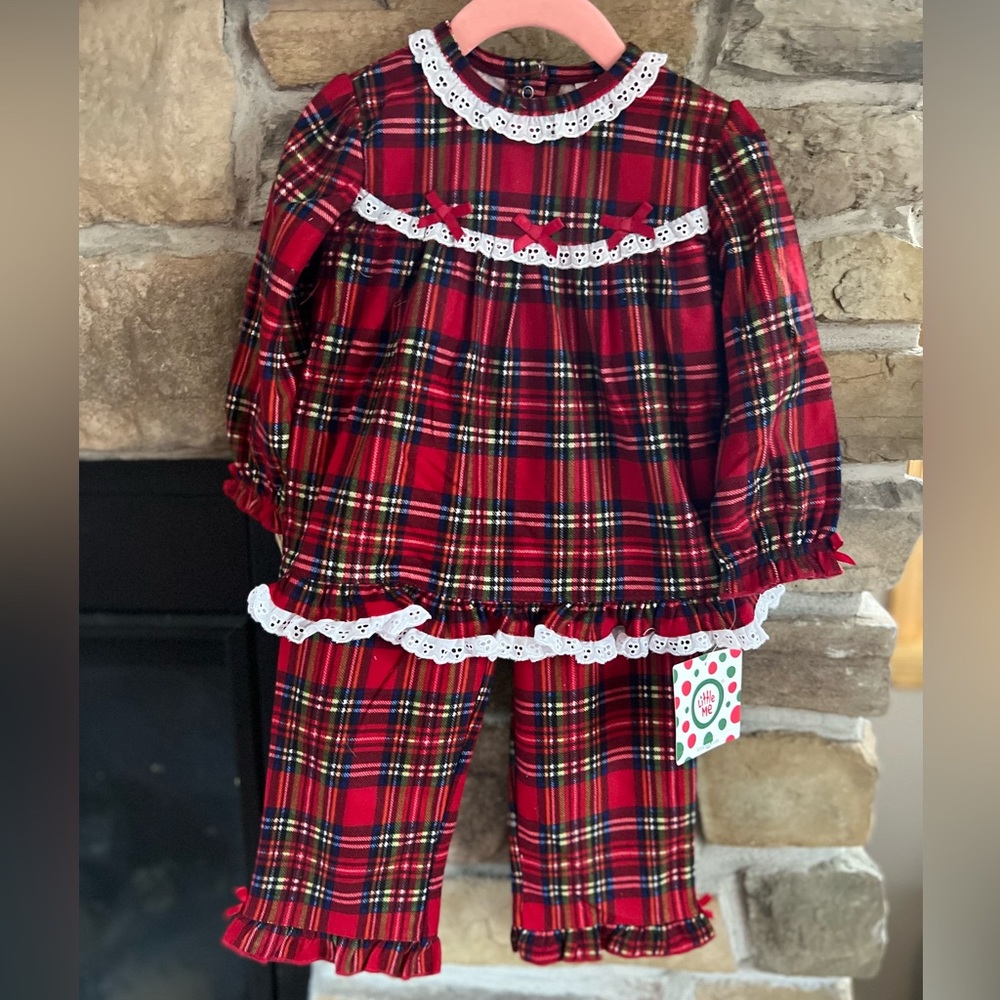 LITTLE ME plaid pajamas set (24 months)
